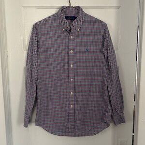Ralph Lauren Blue Label Red, Blue, Green and Purple Checkered Button down shirt